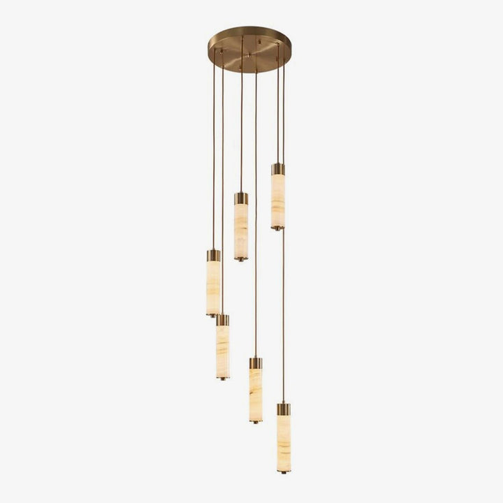 Slender Alabaster Column Chandelier - Vakkerlight