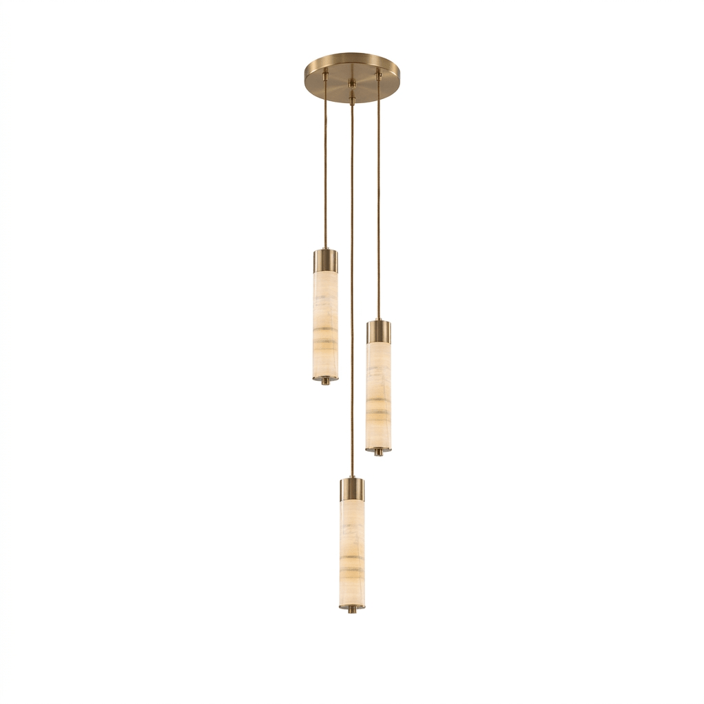 Slender Alabaster Column Chandelier - Vakkerlight