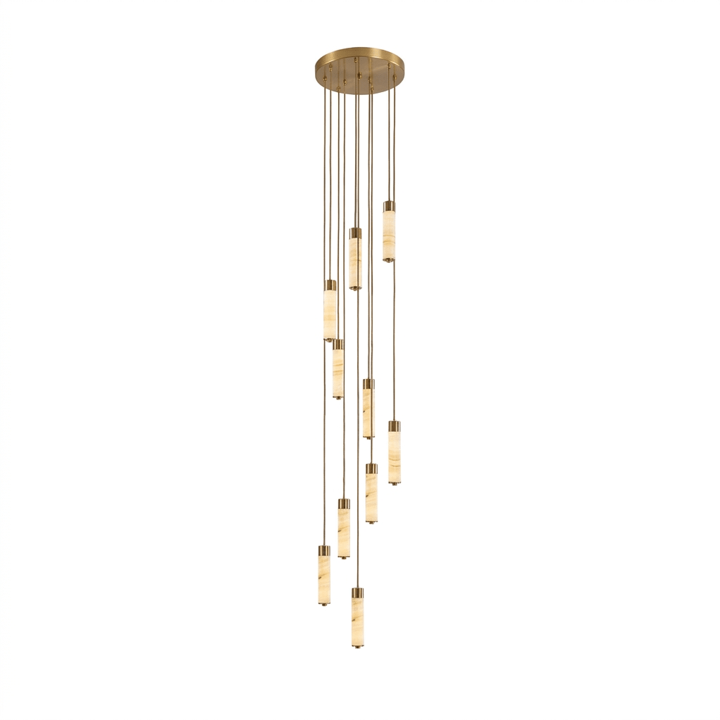 Slender Alabaster Column Chandelier - Vakkerlight