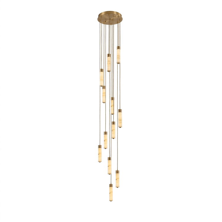 Slender Alabaster Column Chandelier - Vakkerlight
