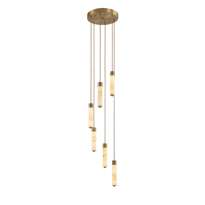 Slender Alabaster Column Chandelier - Vakkerlight