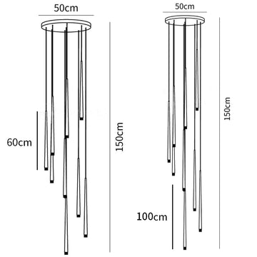 Schlanker Kegel-Kronleuchter — Dimension drawings 4