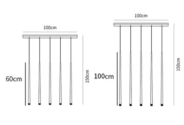 Schlanker Kegel-Kronleuchter — Dimension drawings 7
