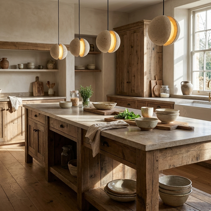 Sliced Travertine Globe Pendant Lamp
