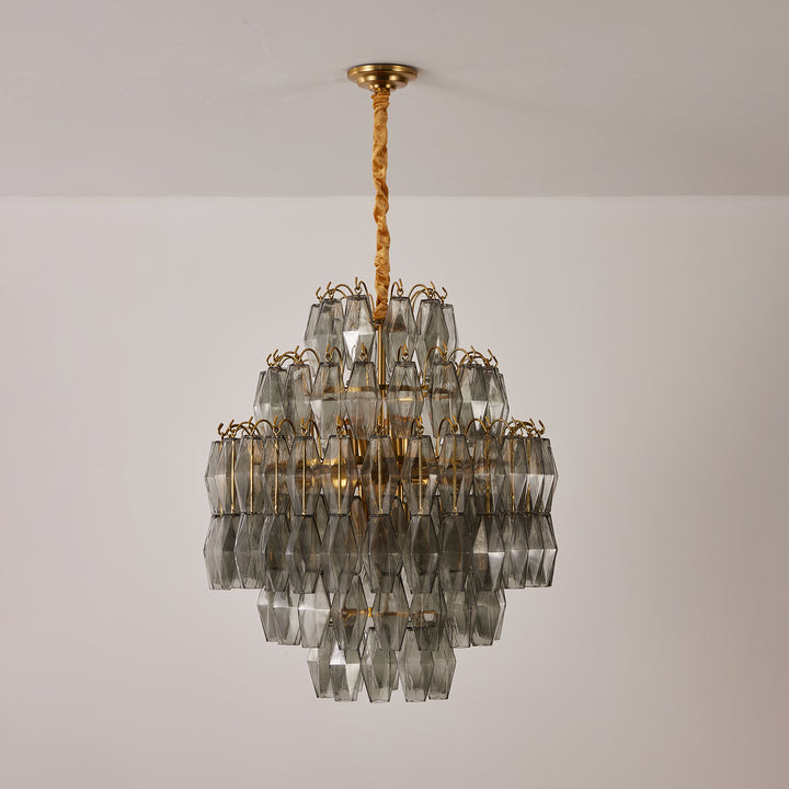 Smoke Gray Prism Round Chandelier - Vakkerlight