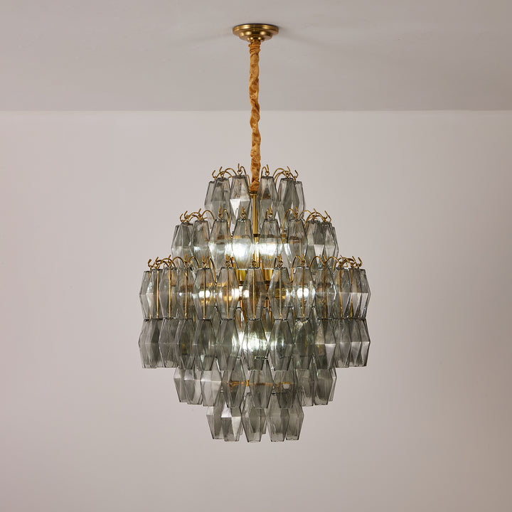 Smoke Gray Prism Round Chandelier - Vakkerlight