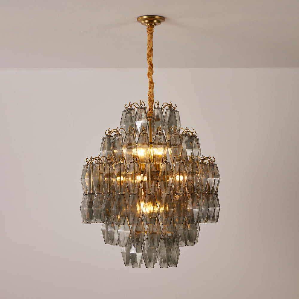 Smoke Gray Prism Round Chandelier - Vakkerlight