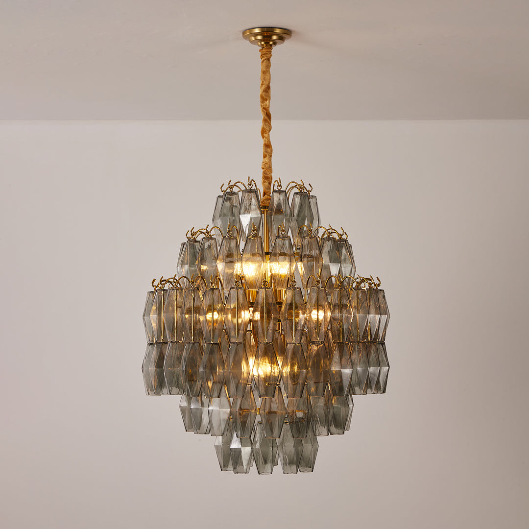 Smoke Gray Prism Round Chandelier - Vakkerlight