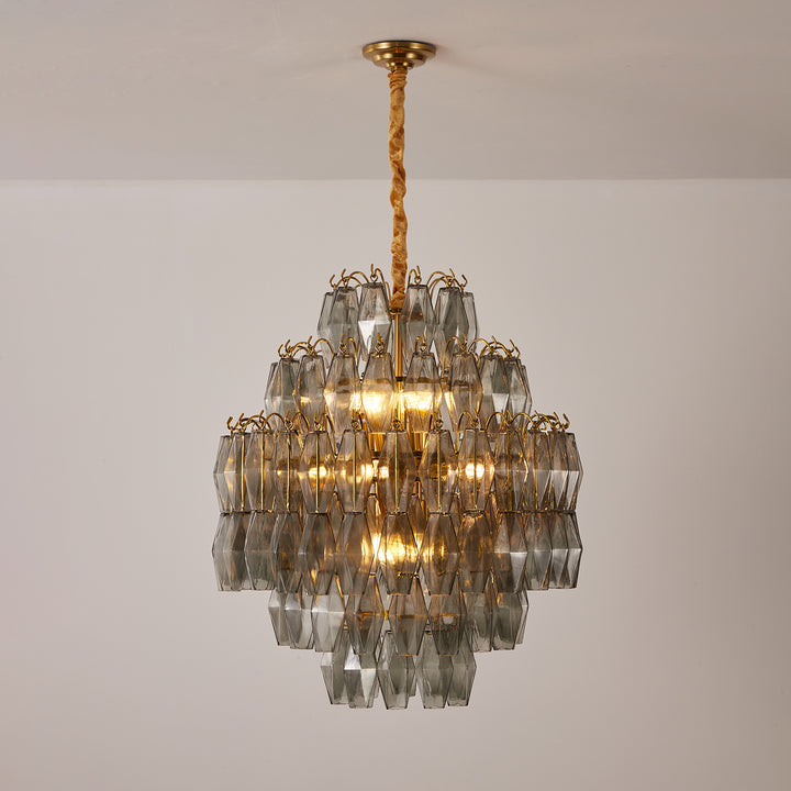 Smoke Gray Prism Round Chandelier - Vakkerlight