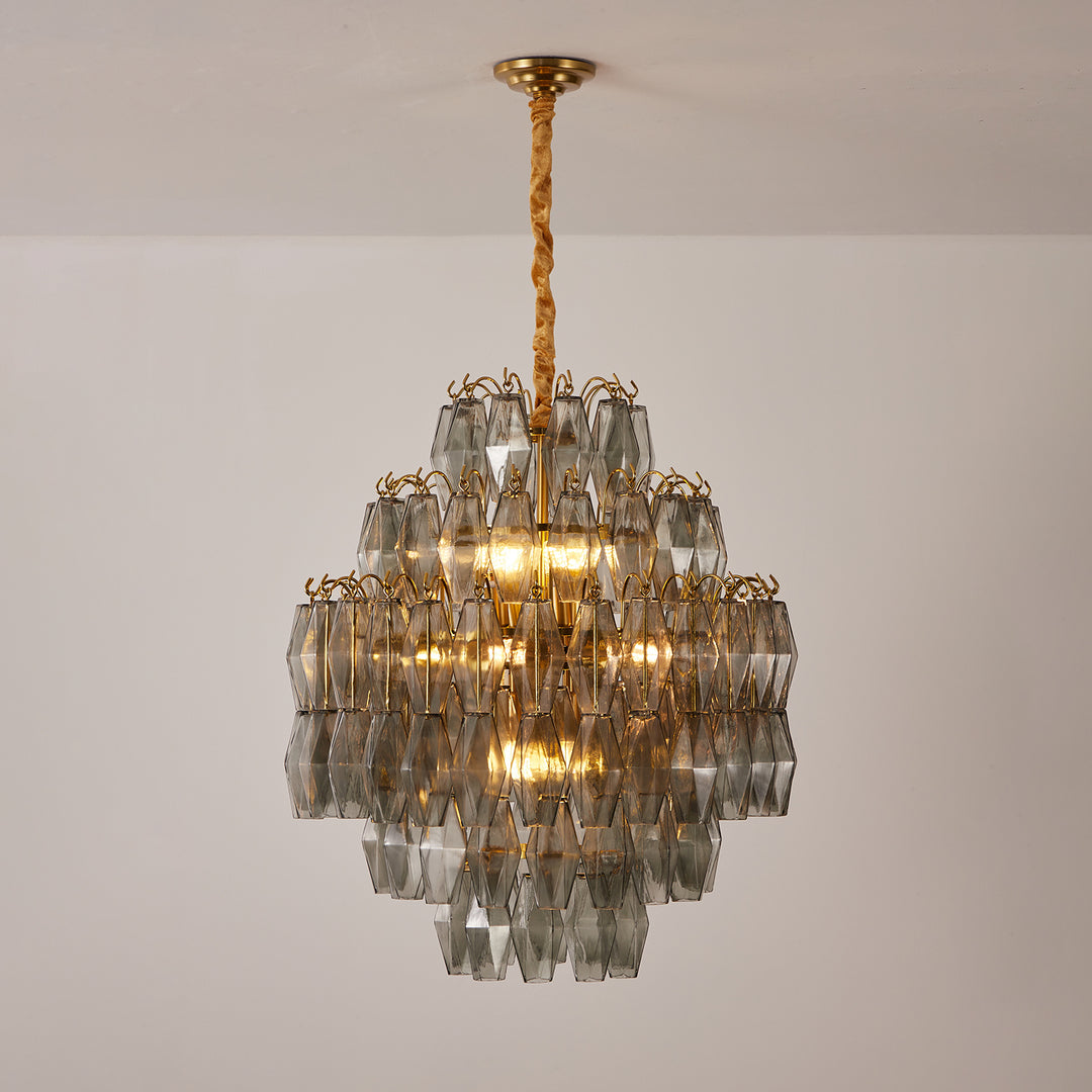 Smoke Gray Prism Round Chandelier - Vakkerlight