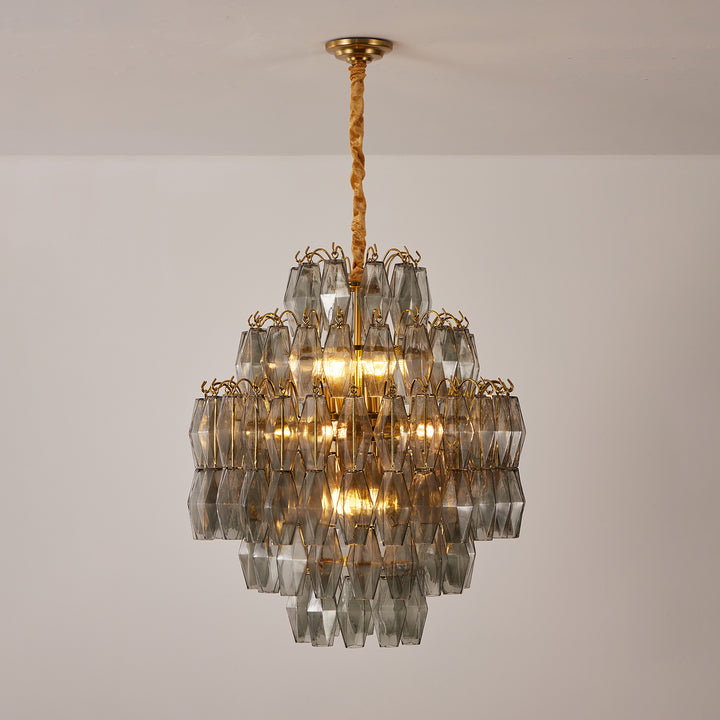 Smoke Gray Prism Round Chandelier - Vakkerlight