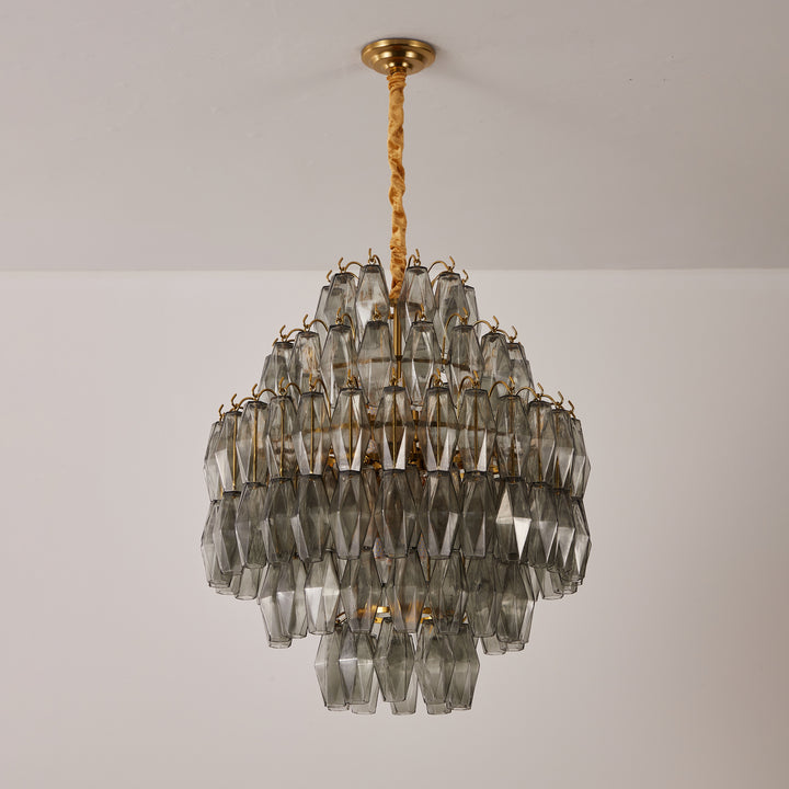 Smoke Gray Prism Round Chandelier - Vakkerlight
