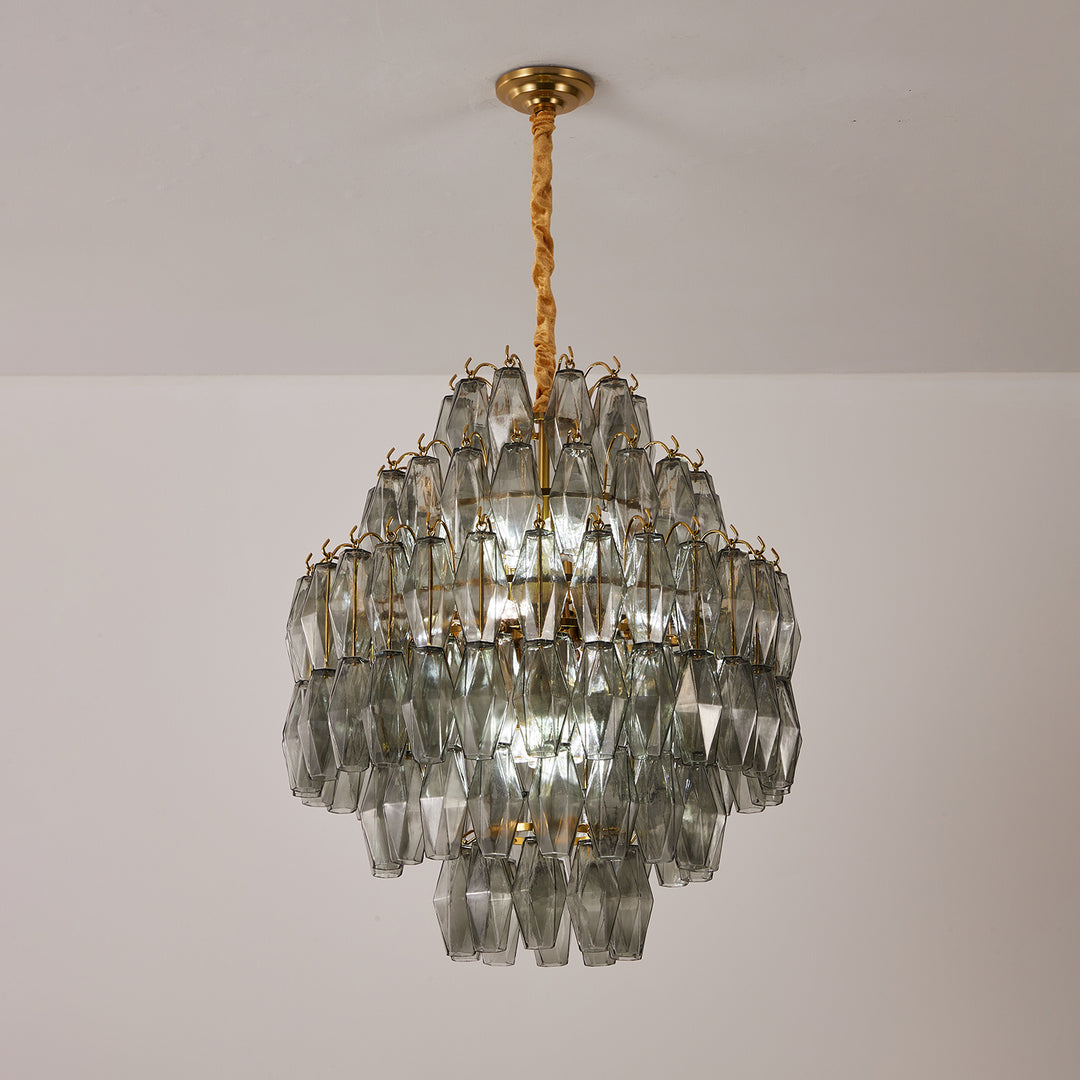 Smoke Gray Prism Round Chandelier - Vakkerlight
