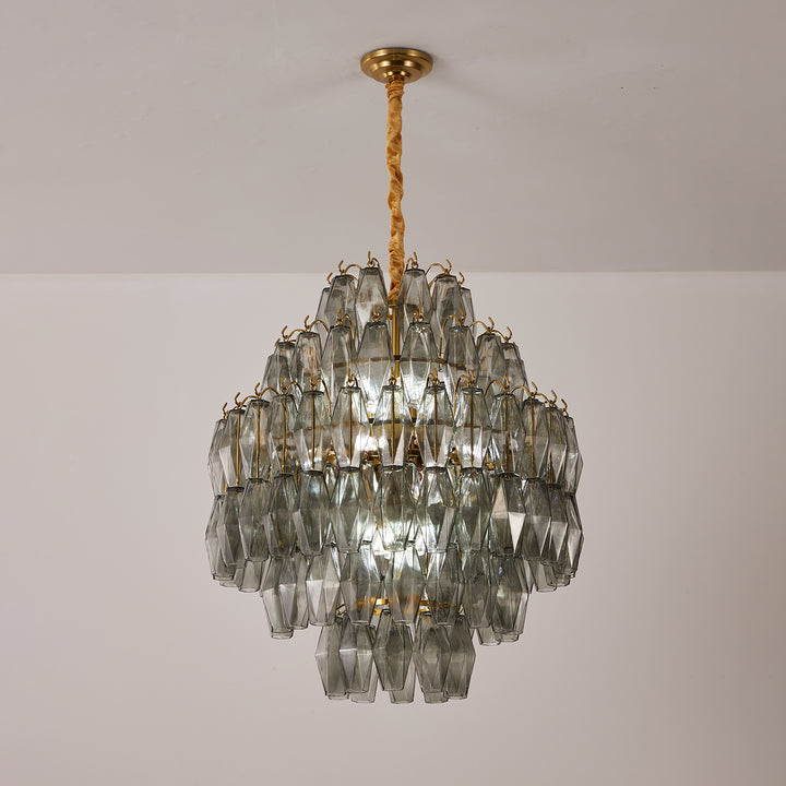 Smoke Gray Prism Round Chandelier - Vakkerlight