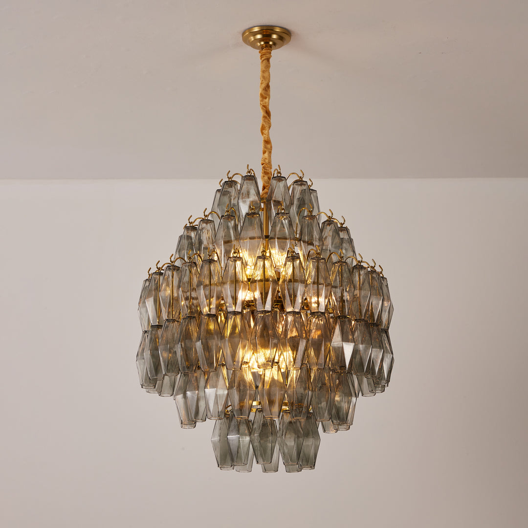 Smoke Gray Prism Round Chandelier - Vakkerlight