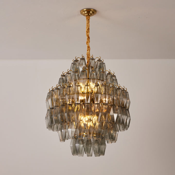 Smoke Gray Prism Round Chandelier - Vakkerlight