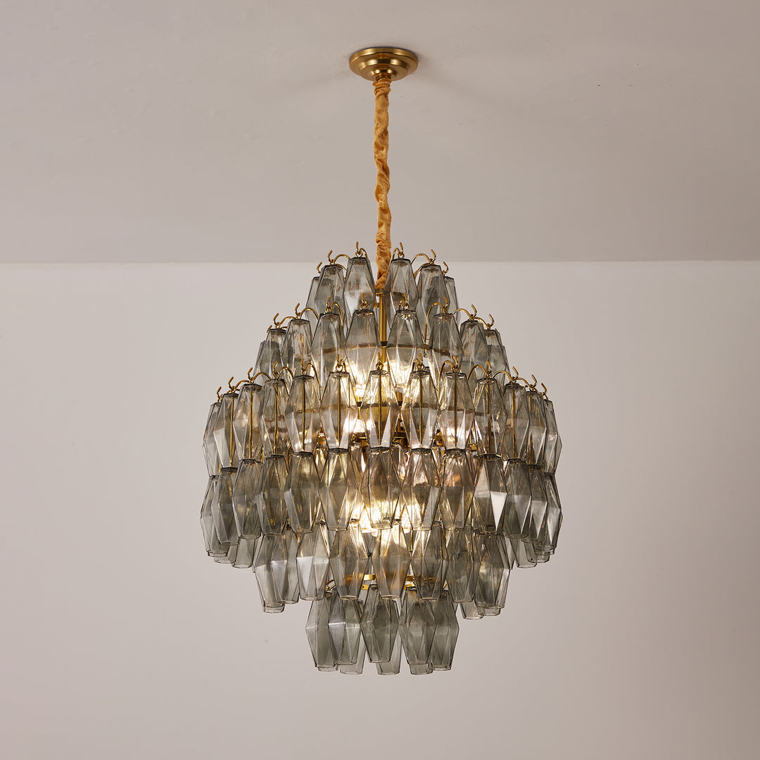 Smoke Gray Prism Round Chandelier - Vakkerlight