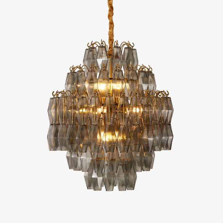 Smoke Gray Prism Round Chandelier - Vakkerlight
