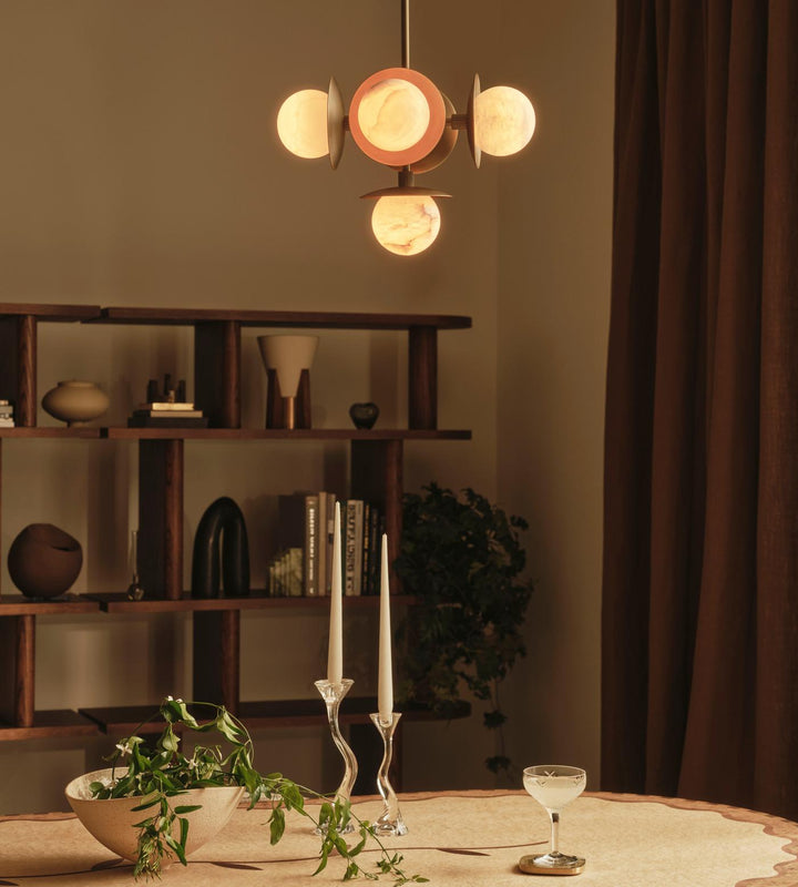 Snowflake Alabaster Orb Chandelier