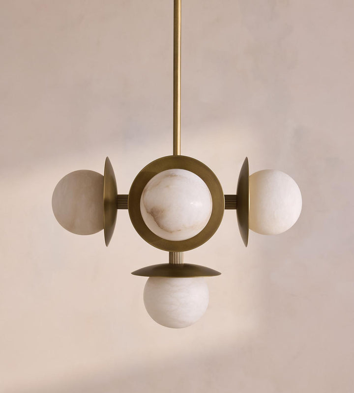 Snowflake Alabaster Orb Chandelier