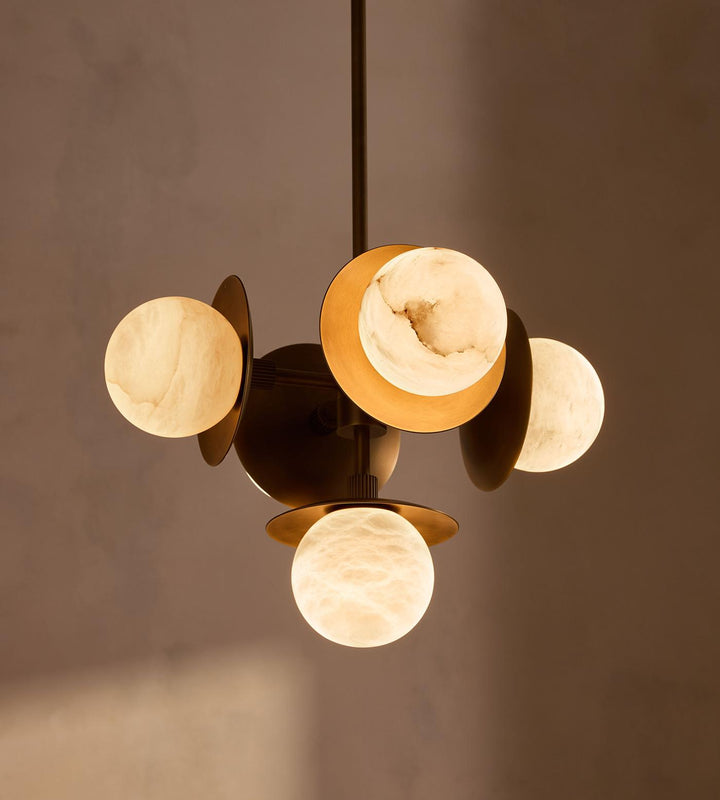 Snowflake Alabaster Orb Chandelier
