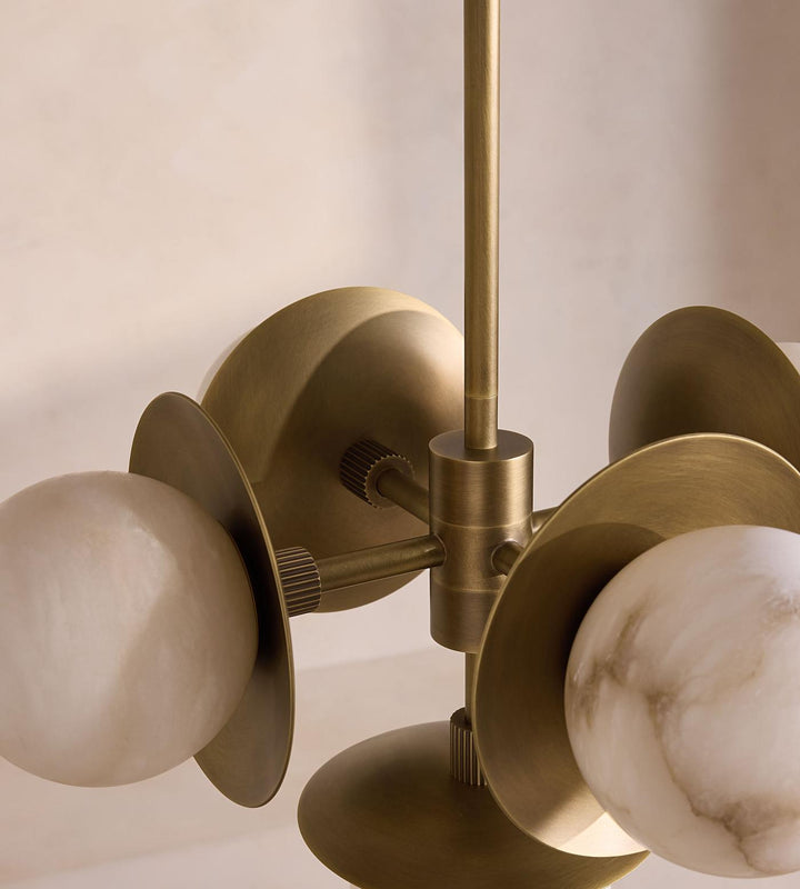 Snowflake Alabaster Orb Chandelier