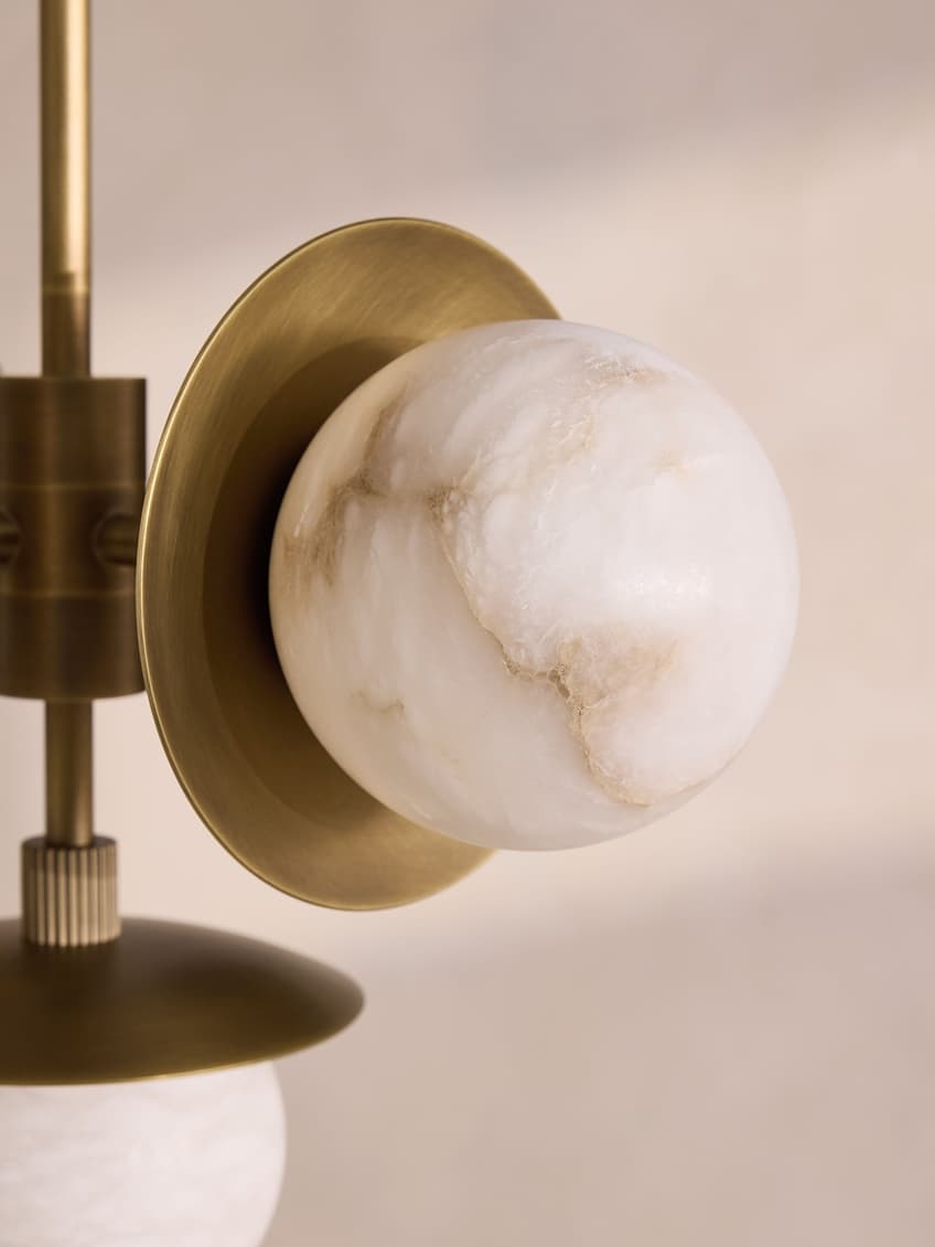 Snowflake Alabaster Orb Chandelier