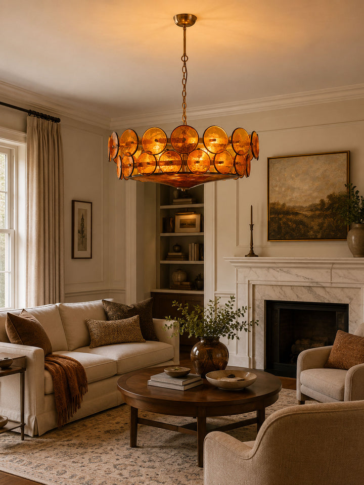 Solaris Disc Glass Chandelier - Vakkerlight