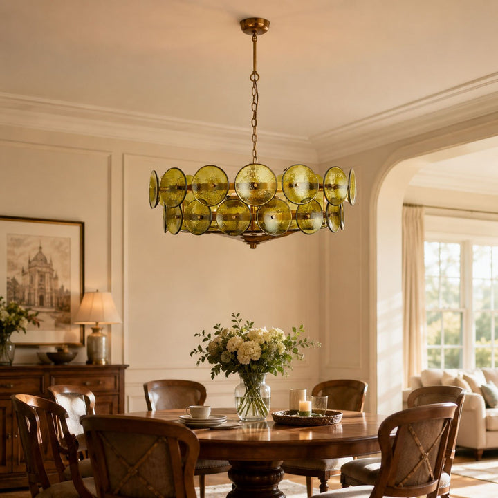 Solaris Disc Glass Chandelier - Vakkerlight