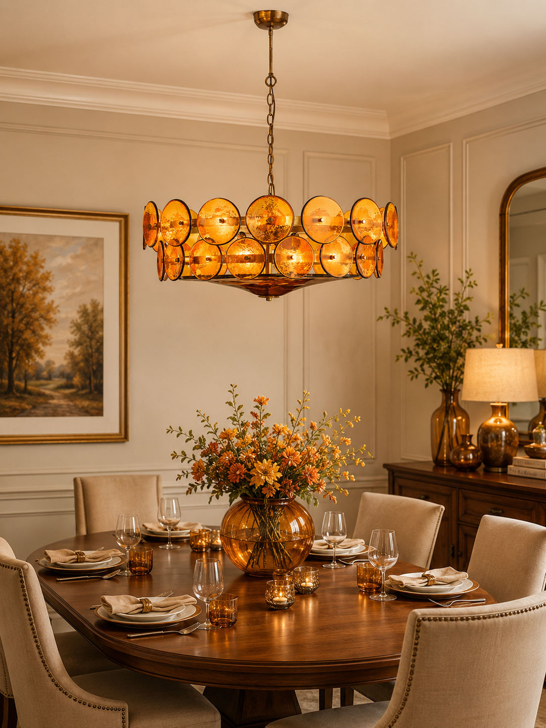 Solaris Disc Glass Chandelier - Vakkerlight