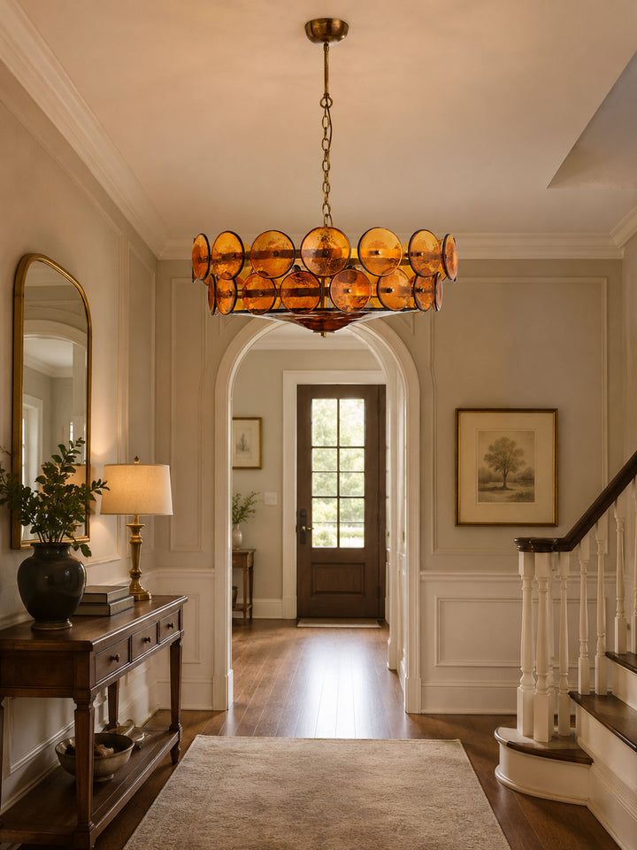 Solaris Disc Glass Chandelier - Vakkerlight