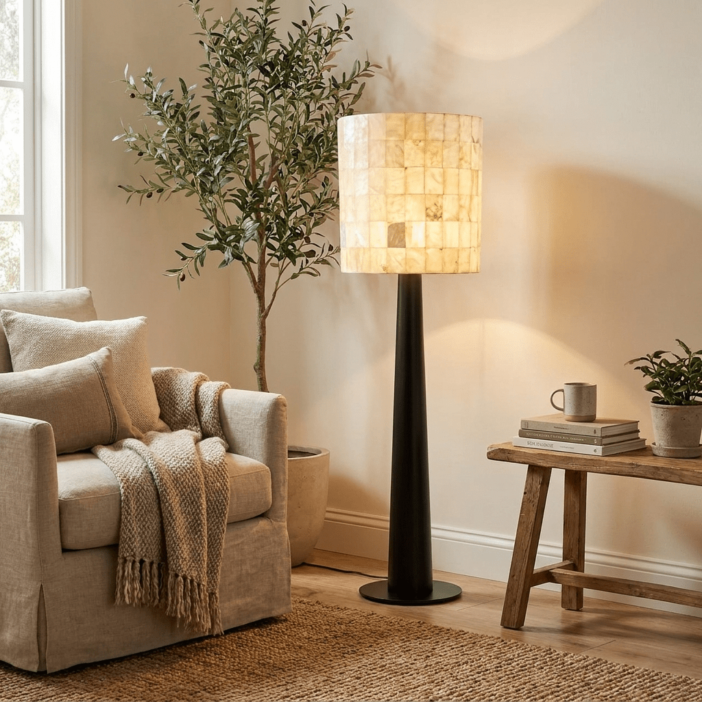Solavera Alabaster Mosaic Floor Lamp - Vakkerlight