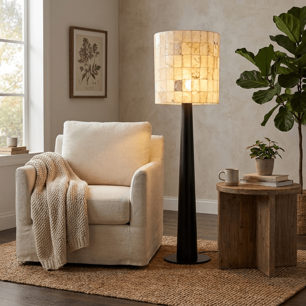 Solavera Alabaster Mosaic Floor Lamp - Vakkerlight