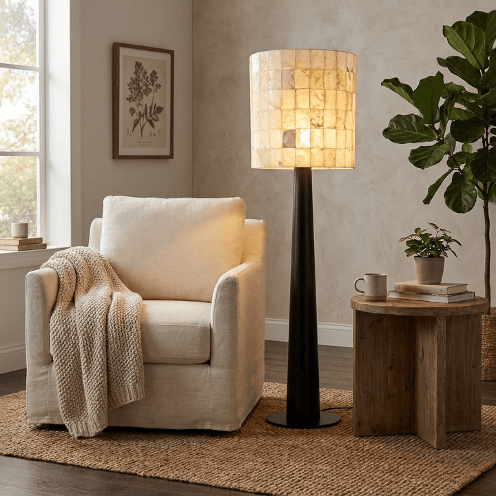 Solavera Alabaster Mosaic Floor Lamp - Vakkerlight