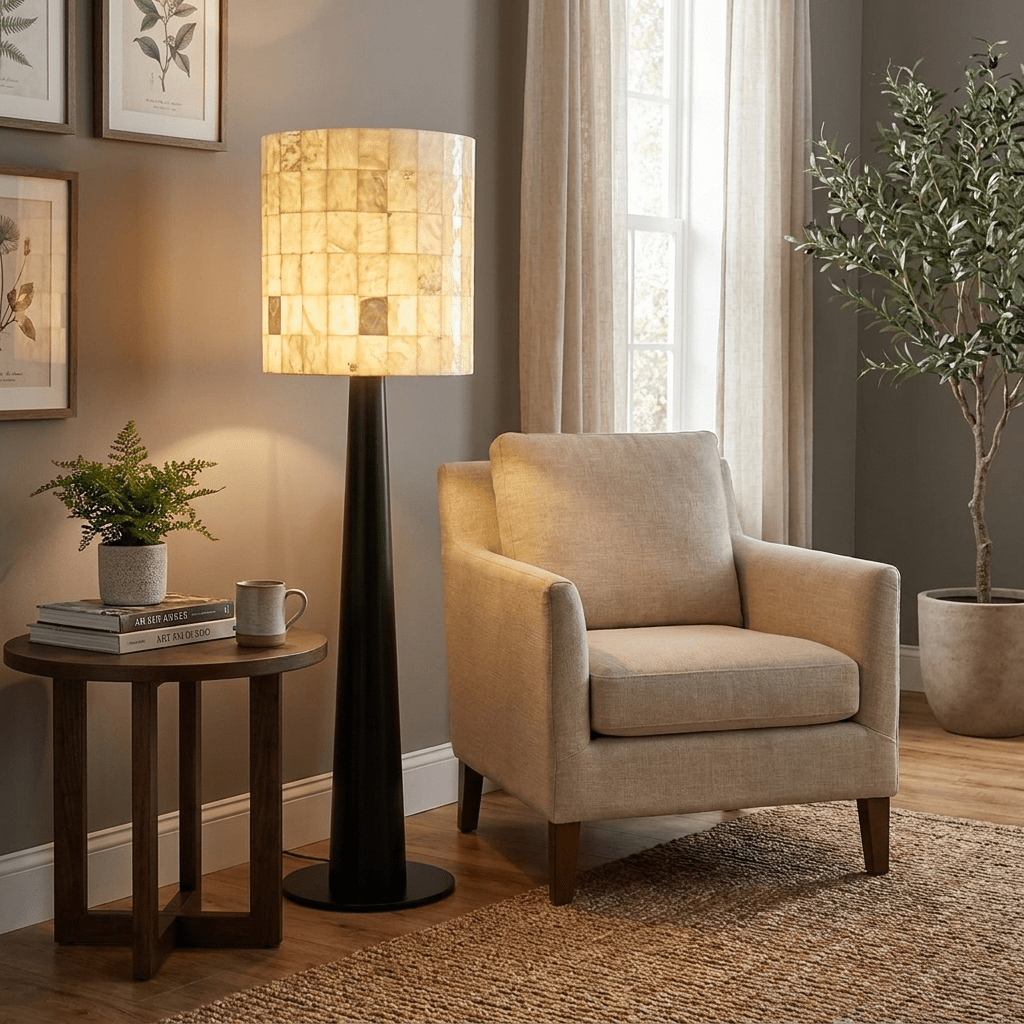 Solavera Alabaster Mosaic Floor Lamp - Vakkerlight