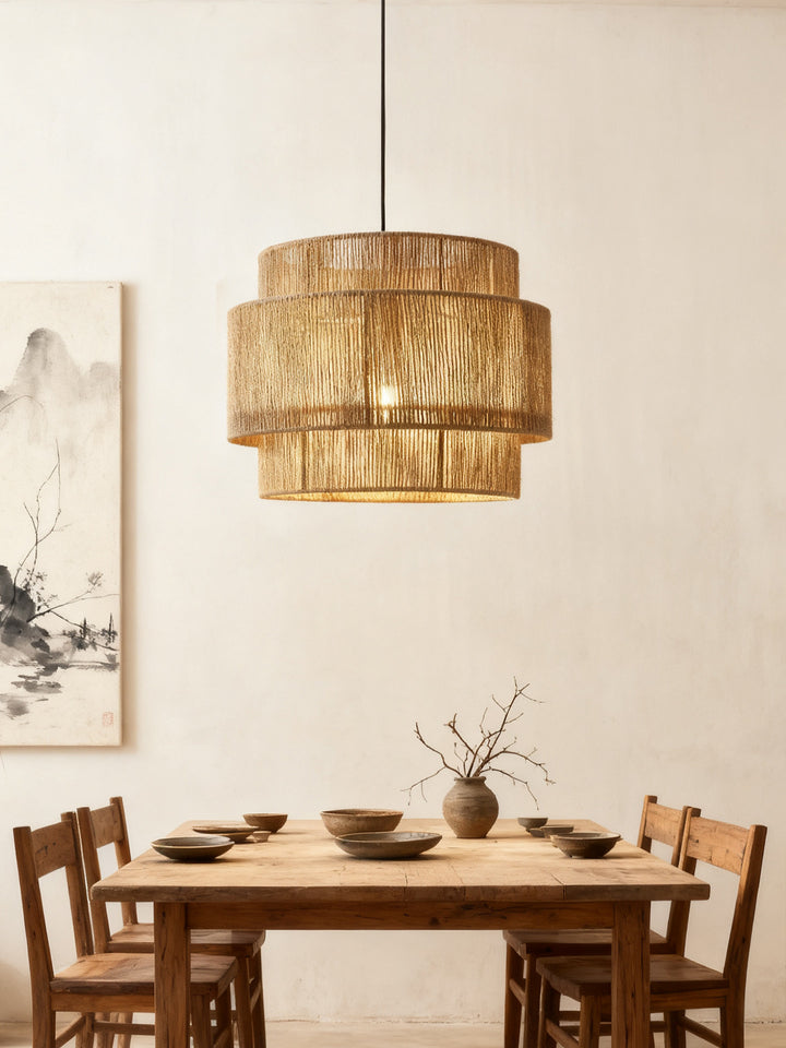 Solen Layered Hemp Rope Pendant Light