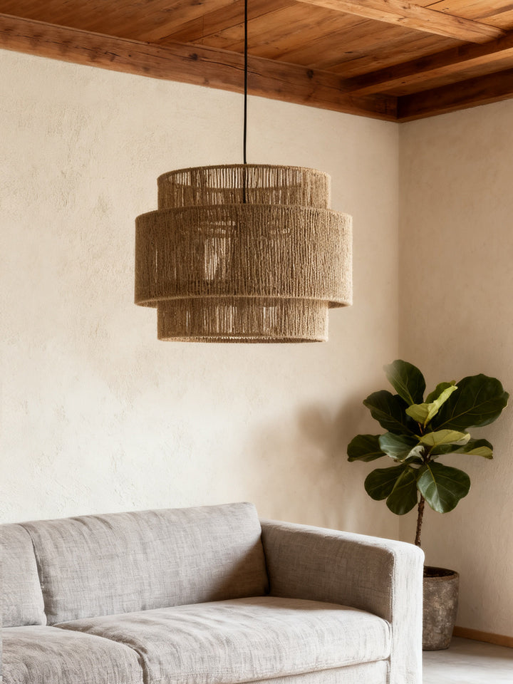 Solen Layered Hemp Rope Pendant Light