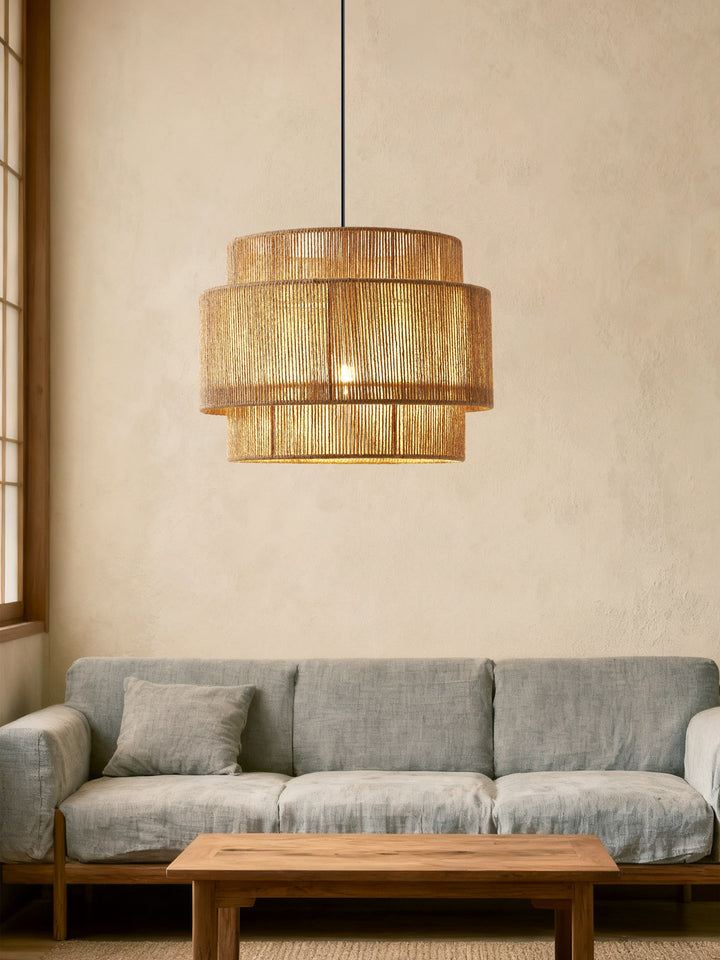 Solen Layered Hemp Rope Pendant Light