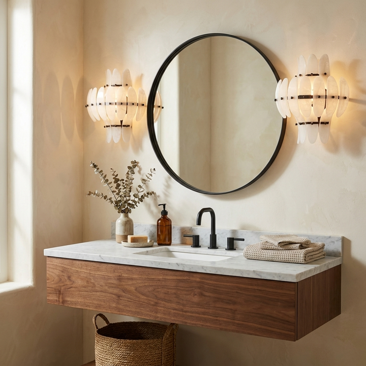 Solenne Alabaster Petal Wall Sconce