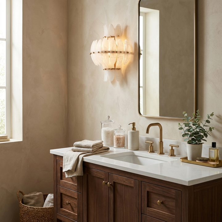 Solenne Alabaster Petal Wall Sconce