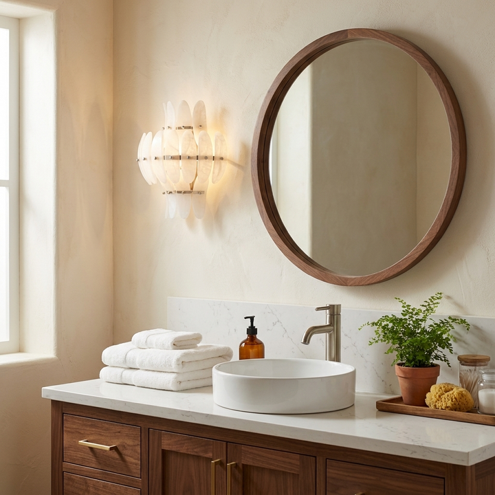 Solenne Alabaster Petal Wall Sconce