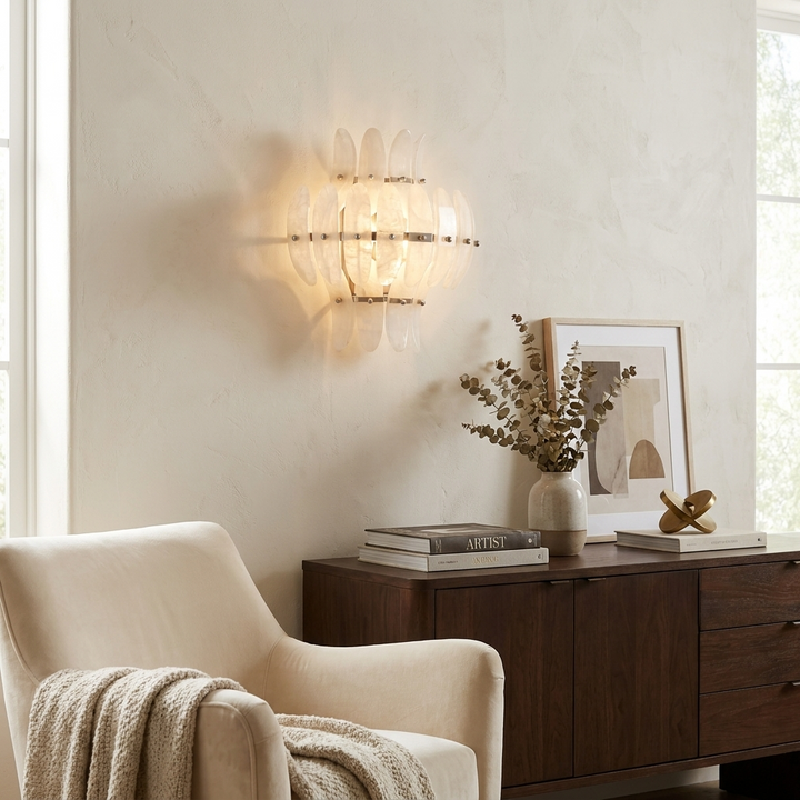 Solenne Alabaster Petal Wall Sconce