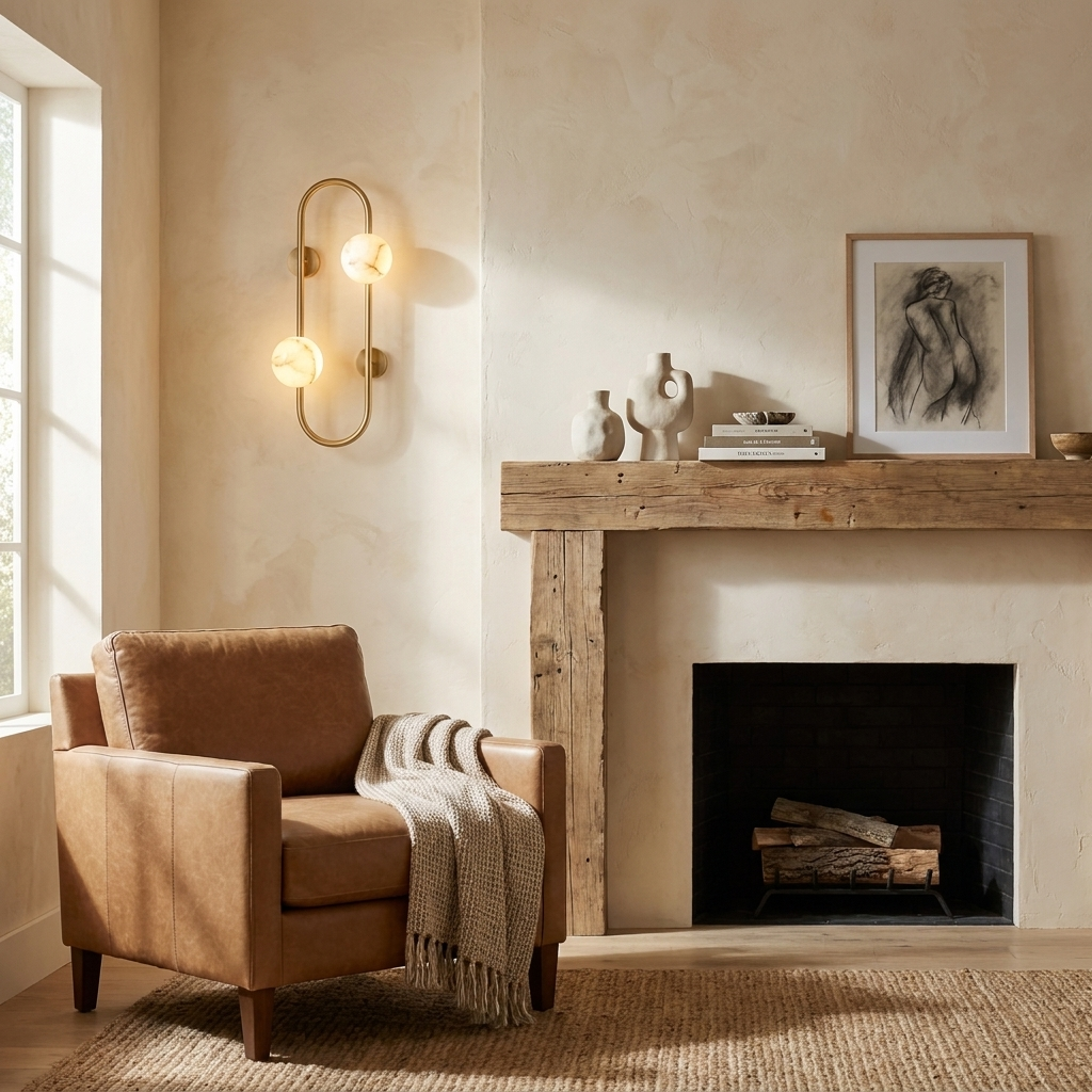 Solenne Alabaster Branch Wall Sconce