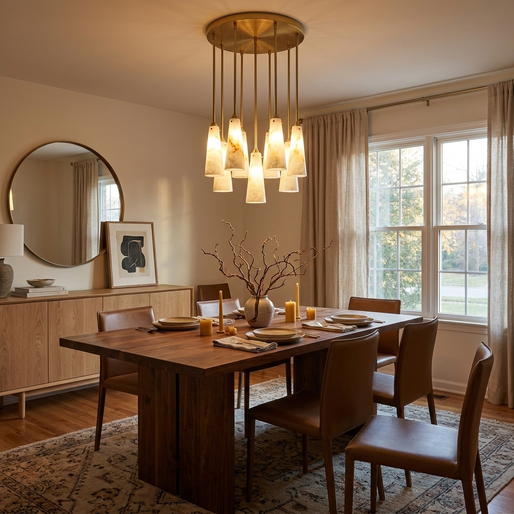 Solenne Alabaster Cluster Pendant Light