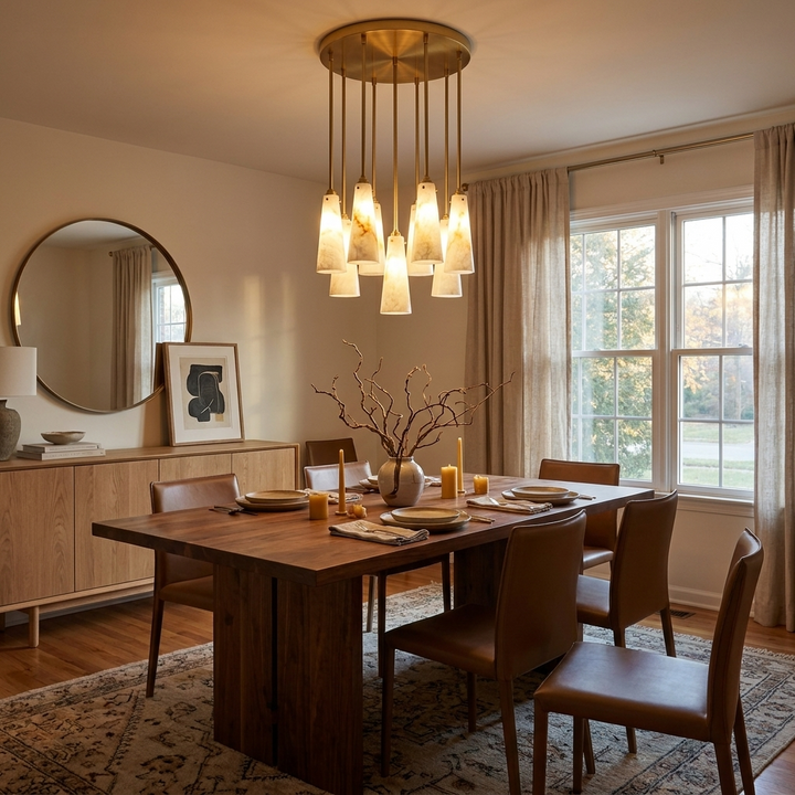 Solenne Alabaster Cluster Pendant Light