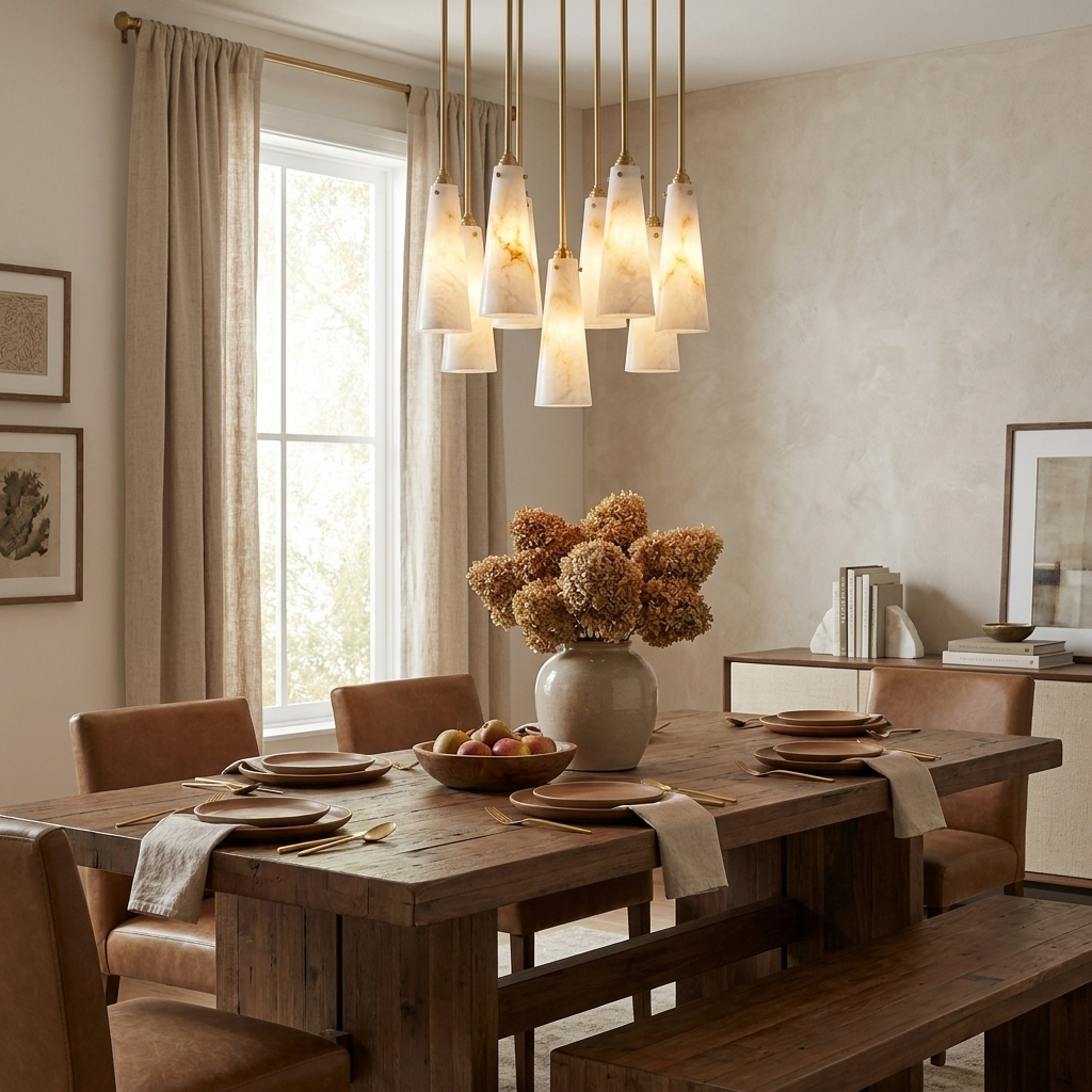 Solenne Alabaster Cluster Pendant Light