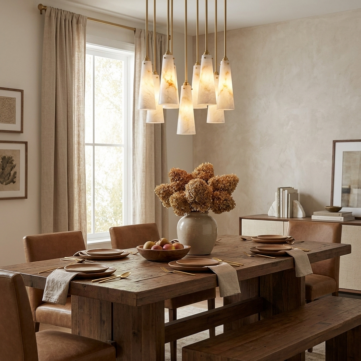 Solenne Alabaster Cluster Pendant Light