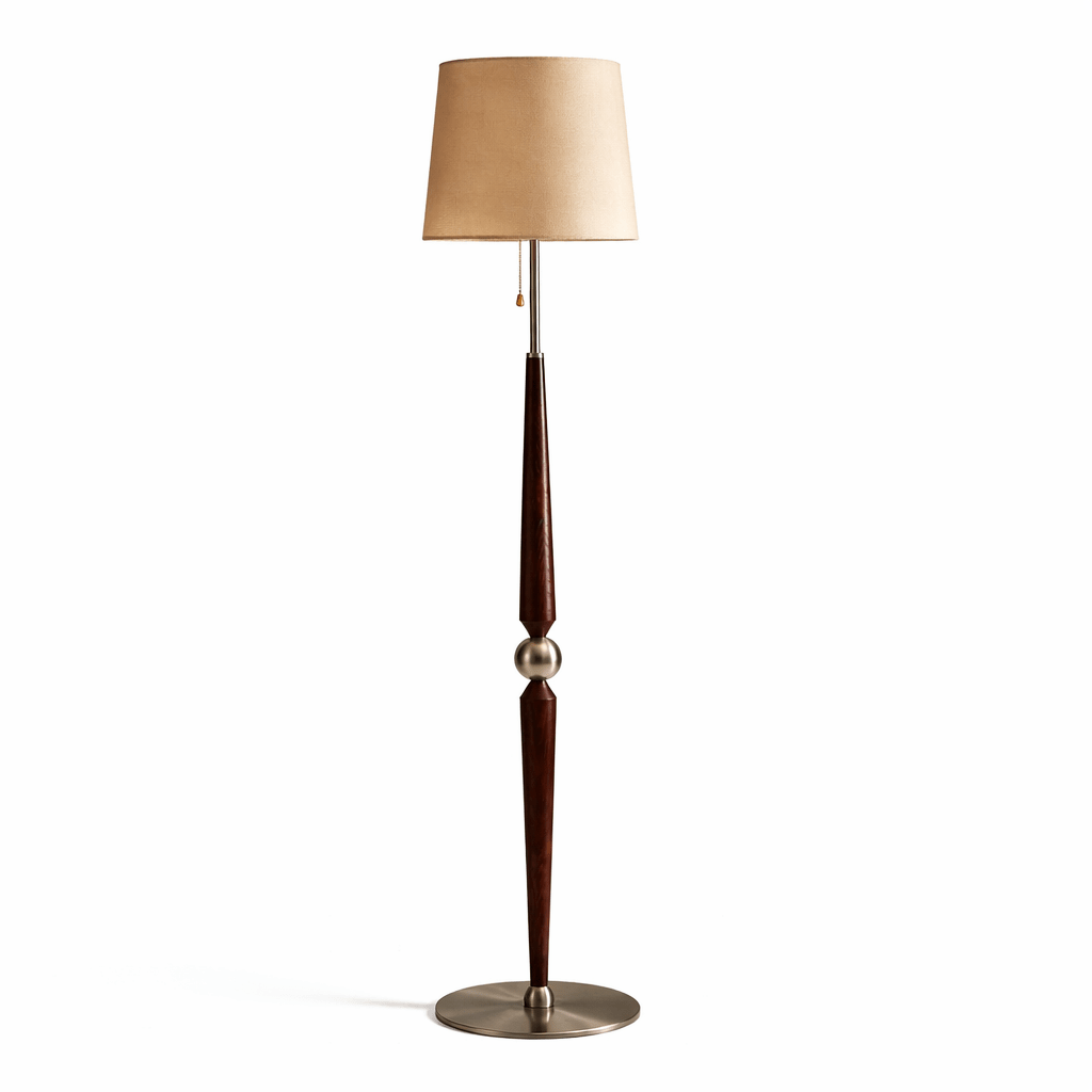 Solenne Sculpted Wood Floor Lamp - Vakkerlight
