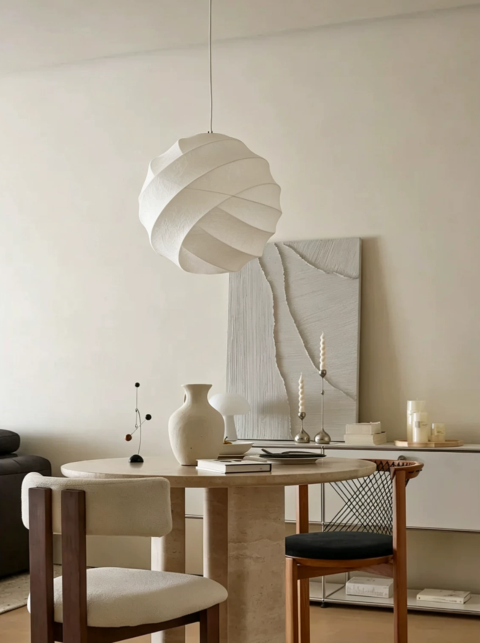Solenne Silk Cocoon Pendant Light