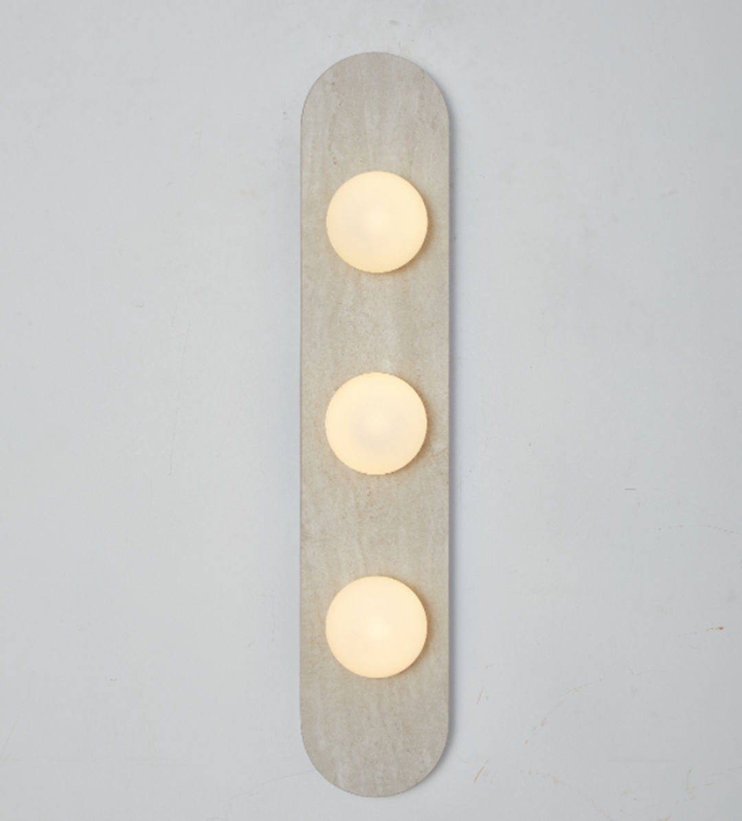 Solenne Stone Triple Globe Wall Sconce